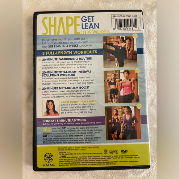 Shape Get Lean in 4 Weeks DVD (NIB) - Picture 3 of 4